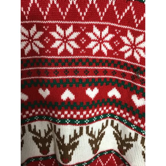 Born Famous Women Christmas Holiday Snowflake/Reindeer Sweater Mini Skirt Sz.Med - Picture 4 of 10